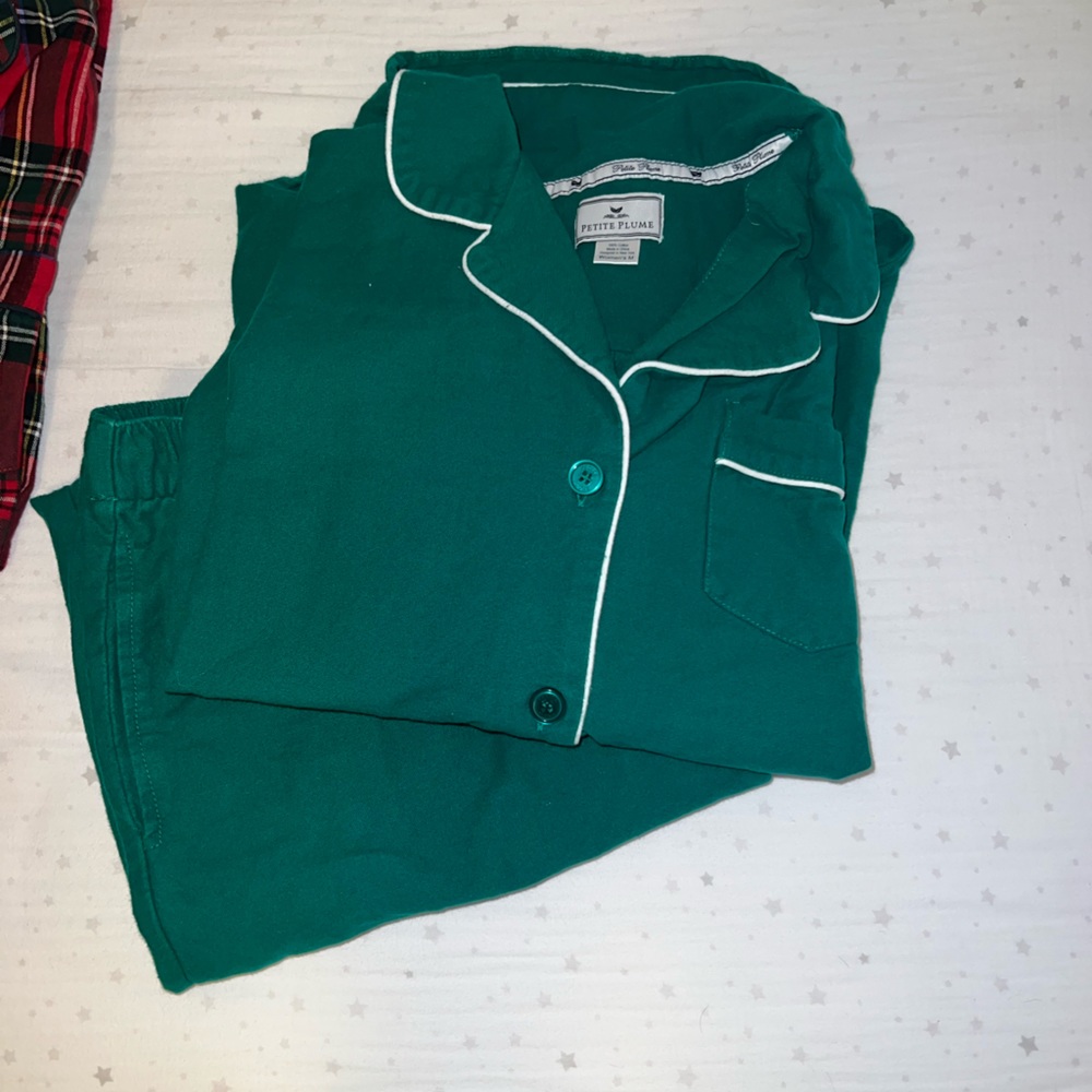 Petite Plume Green Flannel Pajamas